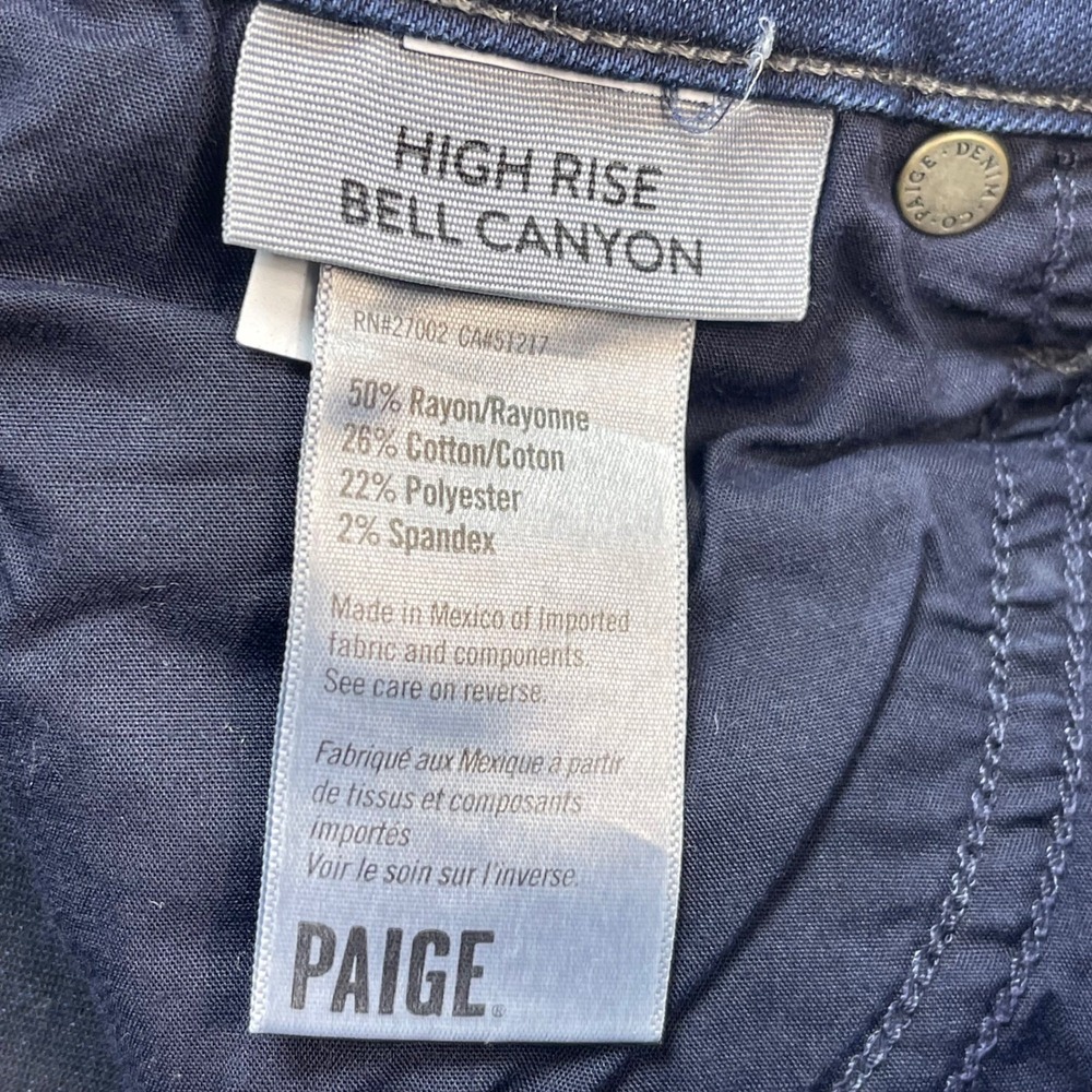 PAIGE Dark Wash High Rise Wide Leg Jeans Size 28 - Picture 5 of 10